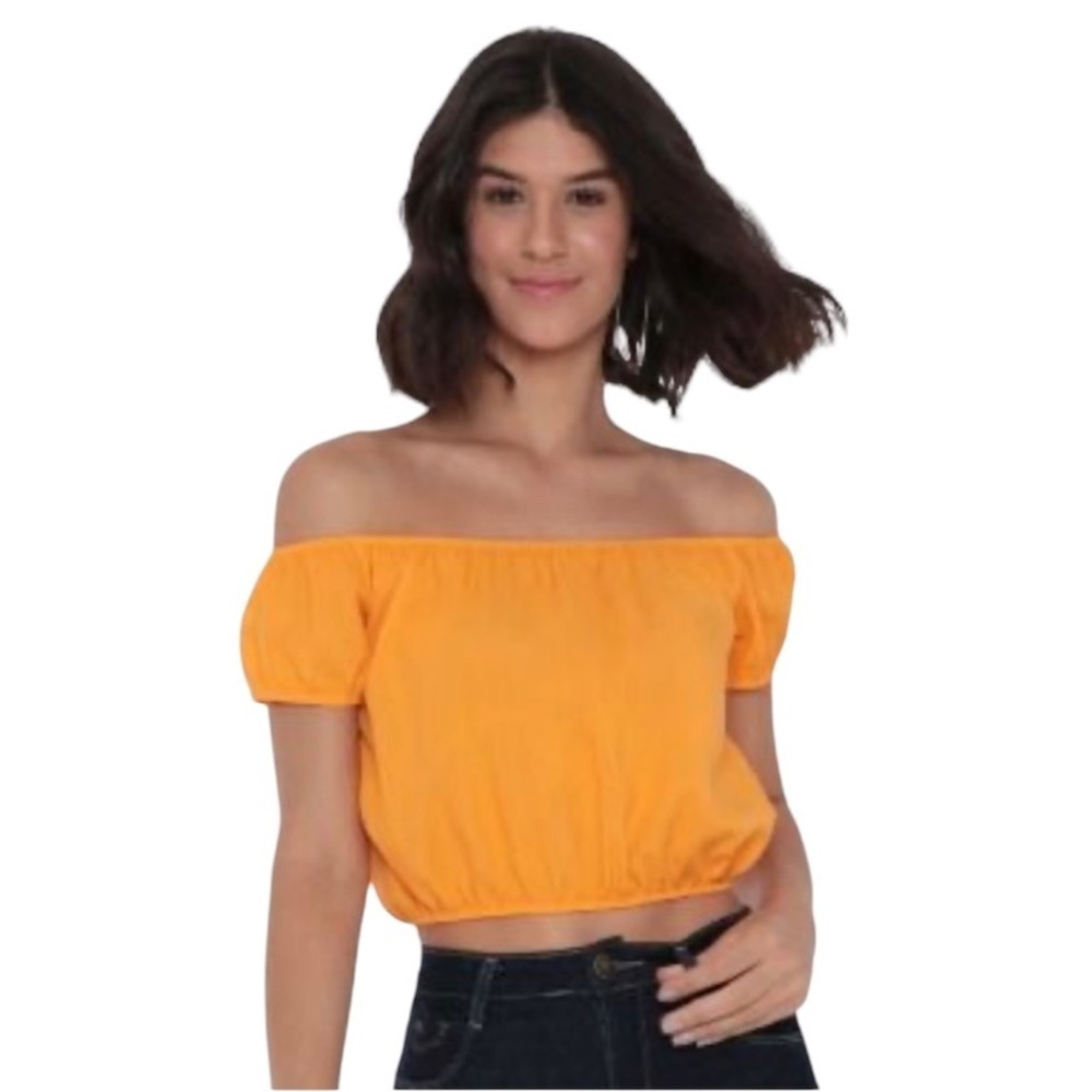Wilfred Adelisa XS Orange Off-Shoulder Women's Crop Top